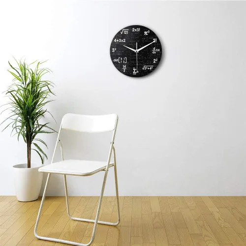 Miniatura 6 de The Geeky Days Ecuaciones matemáticas y notaciones Matemáticas Pizarra Geek Reloj de pared funciona con pilas, reloj de cuarzo silencioso sin