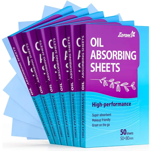 Miniatura 10 de Hojas absorbentes de aceite de alto rendimiento para la cara, paquete de 3 (150 hojas), papeles secantes aptos para maquillaje para piel grasa