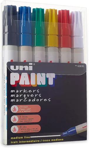 Miniatura 3 de Uni-Paint - Marcador a base de aceite, punta media, tintas surtidas, 63630, 6