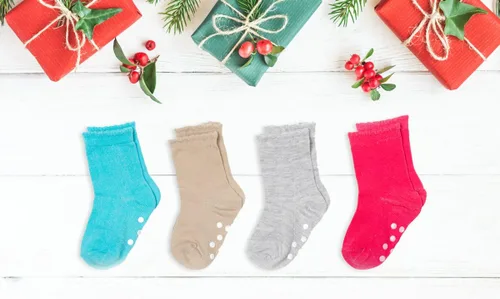 Miniatura 5 de Silky Toes Paquete múltiple de calcetines antideslizantes para bebés, niñas y niños pequeños