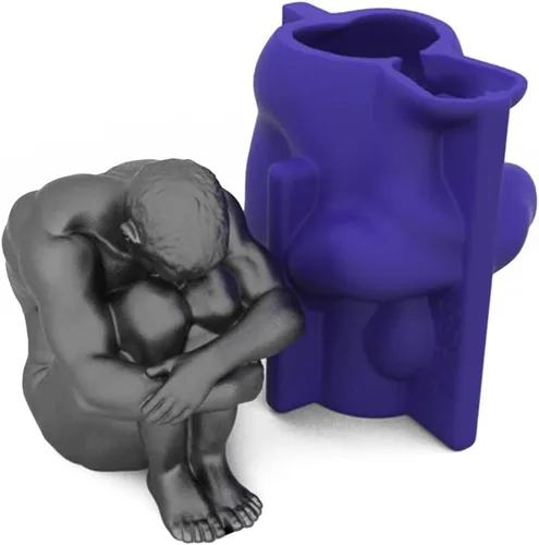 Miniatura 10 de Molde de silicona para cuerpo humano 3D - Molde grande de yeso de jabón para velas de chocolate con fondant