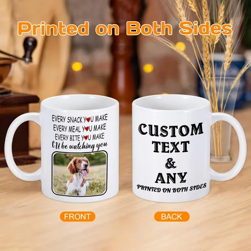 Miniatura 4 de Taza de café personalizada con nombre de foto de mascota, 11 onzas, regalos personalizados de cumpleaños de Navidad para amantes de los perros, taza