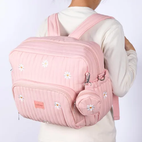 Miniatura 5 de GOBABYMART Mochila para pañales con cambiador - Bolso de viaje para bebé, bolsillos aislados para botellas, correas para cochecito, Grande, Moderno
