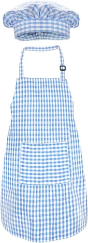 Miniatura 11 de Jennice House - Juego de delantal y gorro de chef para niños, lindos delantales para hornear de niños para cocinar delantales para bebés que hornean