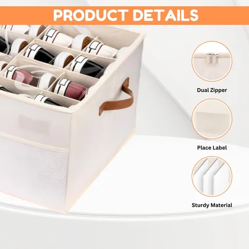 Miniatura 3 de Organizador de zapatos para armario con cepillo de limpieza, capacidad para 16 pares, caja de almacenamiento plegable de alta calidad con tapa