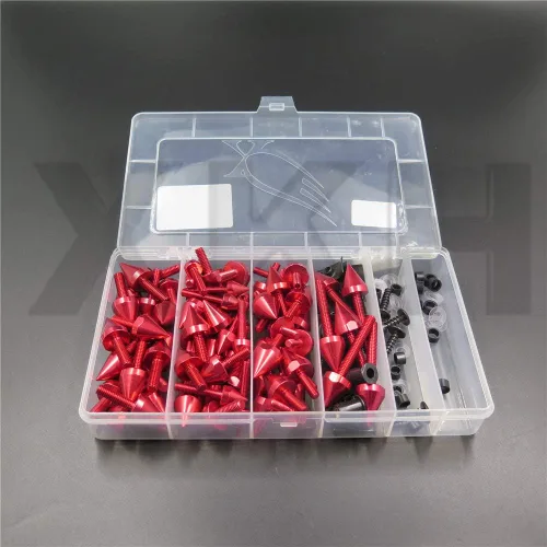 Miniatura 3 de XKH - Kit de tornillos universales de carenado de pinchos para motocicleta compatible con YZF R1 R6 R6S RED motocicleta [B00YB48L70]