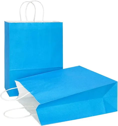Miniatura 22 de AZOWA Bolsas de regalo mini de papel kraft con asas (Azul claro, 4x2.4x6, 25 piezas)