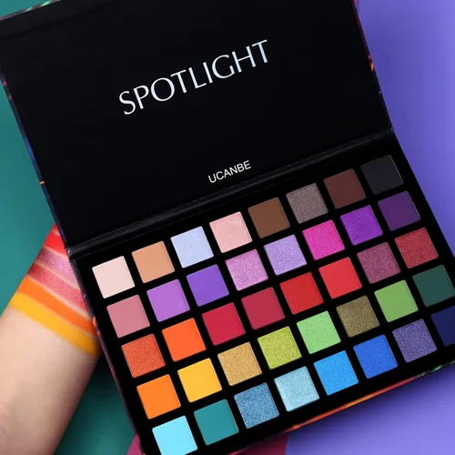 Miniatura 3 de UCANBE Spotlight Paleta de sombra de ojos profesional 40 colores sombra de ojos mate brillo paleta de maquillaje altamente pigmentado colorido polvo