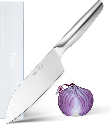 HAST Cuchillo Santoku Edition de 6.3 pulgadas, cuchillo de chef japonés profesional ultra afilado, acero en polvo avanzado, ligero, cómodo diseño