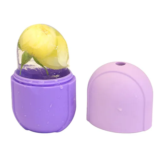Miniatura 5 de Rodillo de hielo para cara, rodillo facial de hielo de belleza púrpura para el cuidado de la piel de la cara y los ojos, el cuello de la piel