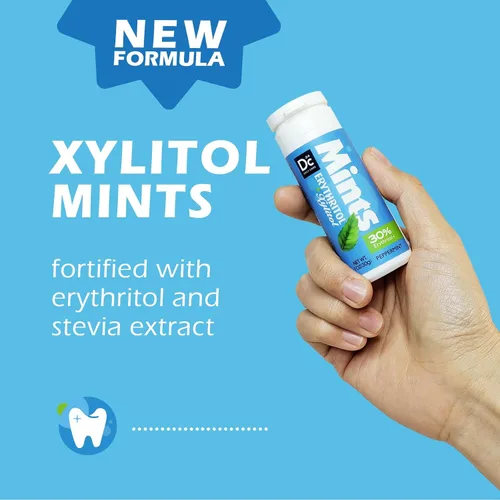 Miniatura 3 de DC24 DAILY CARE Mentas de xilitol, sin aspartamo sin azúcar, bajas en calorías con eritritol, mentas para el aliento, boca seca, aptas