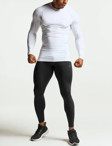 Miniatura 9 de TSLA - Paquete de 1 o 3 camisas de compresión de manga larga FPU 50+ para hombre, camisa de entrenamiento atlético, protector de erupción