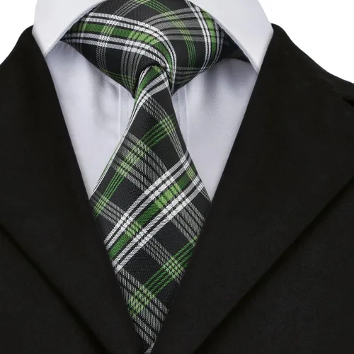 Miniatura 36 de Hi-Tie Corbatas de seda para hombre, diseño de cachemira a rayas, con bolsillo, gemelos cuadrados, conjunto formal de negocios