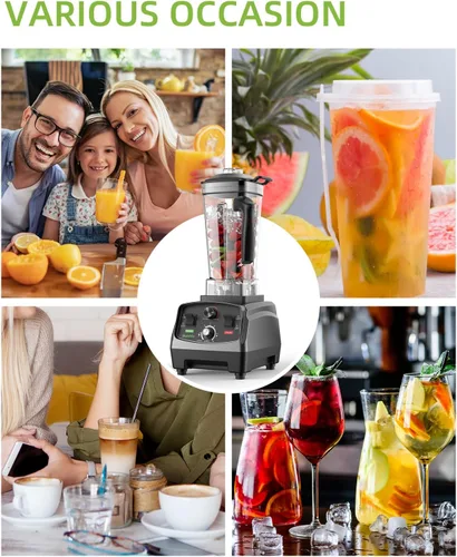Miniatura 7 de BioloMix Licuadora profesional, 2200 W, capacidad de 68 onzas, licuadora de alta velocidad de cocina para batidos, batidos, trituración de hielo