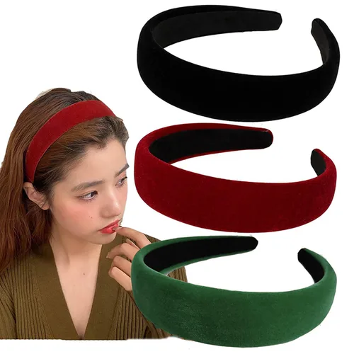 Miniatura 8 de Diademas anchas de terciopelo para mujer, diademas suaves para mujer, diademas de moda para mujeres y niñas, diadema antideslizante a la moda