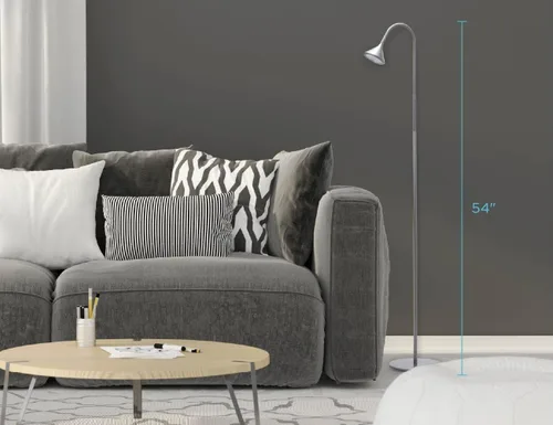Miniatura 3 de BLACK+DECKER PureOptics LED - Lámpara de pie minimalista, 58 pulgadas de altura con base pesada, cuello de cisne ajustable, sin parpadeo, ecológica