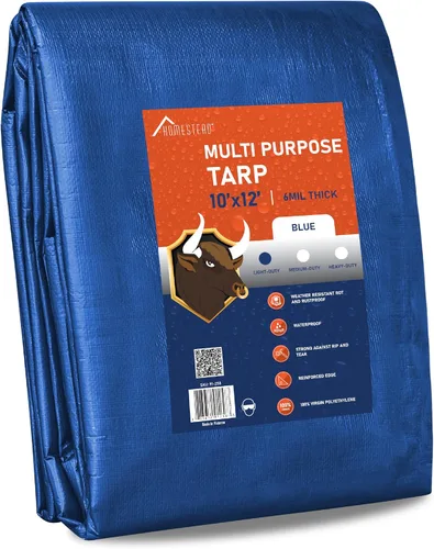 Miniatura 17 de Olympia Tools - Lona ligera de 0.236 in con ojales de metal y bordes reforzados, lona impermeable y resistente a los rayos UV, color azul, 8 x 10