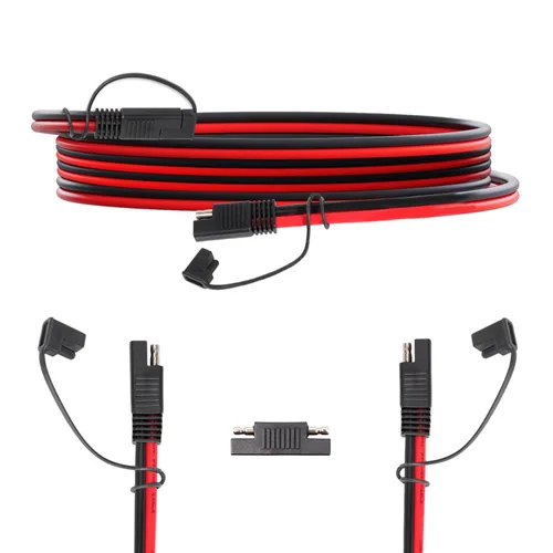 TMH Cable de extensión SAE de 10 AWG – Arnés de cables de desconexión rápida SAE a SAE de 15 pies, conector SAE, cable de extensión de panel solar