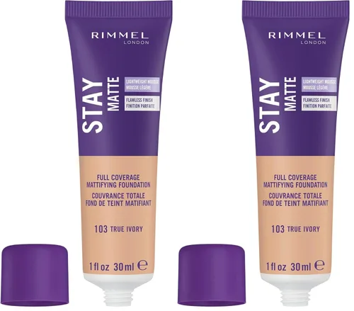 Miniatura 39 de Rimmel London Stay Matte Liquid Mousse - 305 Buff - Base, ligera, control del brillo, sin aceite, 1 oz