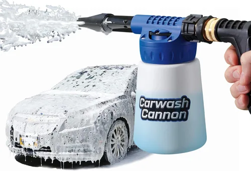 Ontel Carwash Cannon boquilla de pistola de espuma blaster para coche, camión, barco y más - 5 configuraciones de pulverización, simplemente rocía y