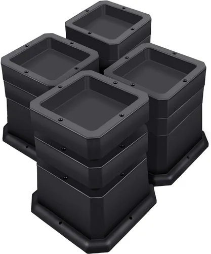 Miniatura 12 de ANNKUT Elevadores de cama de 10 pulgadas resistentes, elevación en alturas de 1,2,3,4,5,6,7,8,9,10 pulgadas, elevadores de muebles ajustables