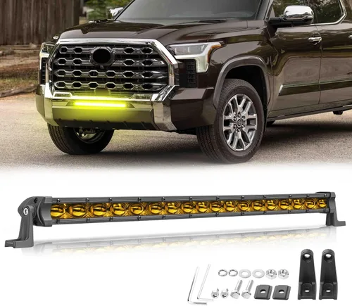 Miniatura 10 de Niwaker - Barra de luz LED ámbar de 6 pulgadas, 2 cápsulas LED de inundación de 96 W, barra de luz de conducción de una sola fila, luces de marcha