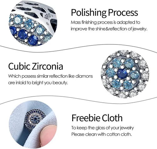 Miniatura 4 de Pandach Dijes de plata de ley 925 para pulseras y collares, colgantes de mariposa y auriculares, dijes de trébol, joyería de regalo para mujeres