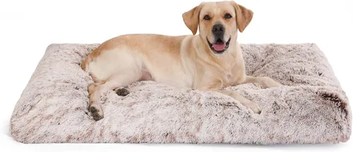 Miniatura 15 de Bedfolks Cama Impermeable para Jaula de Perro, Cama de Felpa para Perros con Funda Lavable Extraíble, Almohadón de Jaula de Perro de Piel Sintética