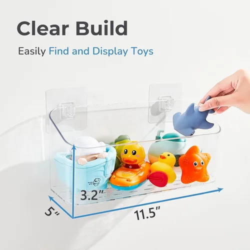 Miniatura 3 de Soporte de Almacenamiento de Juguetes de Baño para Bañera, Organizador de Juguetes de Baño Transparente de Gran Capacidad Almacenamiento de Juguetes