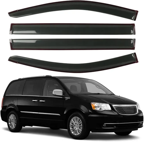 Miniatura 36 de 4 piezas de protectores de lluvia para ventanas y deflectores de viento para Honda Civic de 4 puertas sedán, 1996-2000, para montaje exterior
