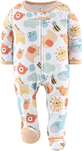 Miniatura 4 de The Peanutshell Pijamas con pies para bebés, niños o niñas, para dormir y jugar, unisex, paquete de 3