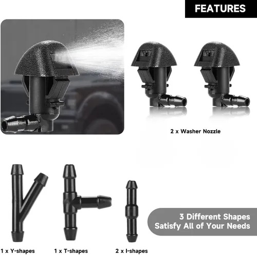 Miniatura 7 de Un conjunto de 2 boquillas de rociador de parabrisas frontal - Compatible con Honda Odyssey 3.5L V6-Gas 2011-2017 - Reemplazo de la pieza