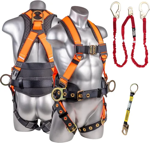 Miniatura 21 de Palmer Safety Arnés de seguridad de protección contra caídas Hammerhead Series Kit de seguridad I Arnés Premium + Cordón + Kit de extensor de anillo