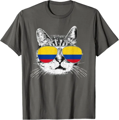 Miniatura 88 de Camisa de bandera de Colombia, orgullo colombiano, gato, hombres, mujeres, niños, camiseta de regalo