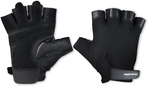 MARCY apex - Guantes de entrenamiento acolchados de cuero con pestañas para hombres y mujeres, guantes de ejercicio para levantamiento de pesas,