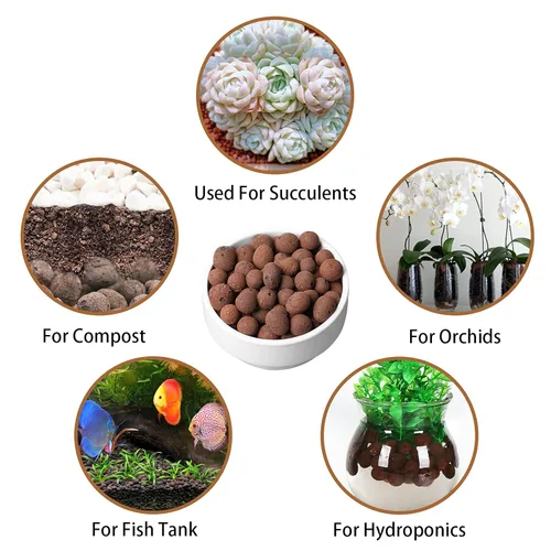 Miniatura 5 de Leca - Guijarros de arcilla expandida de 1 libra, medios de cultivo para plantas de interior, suministros de sistema de jardinería de cultivo