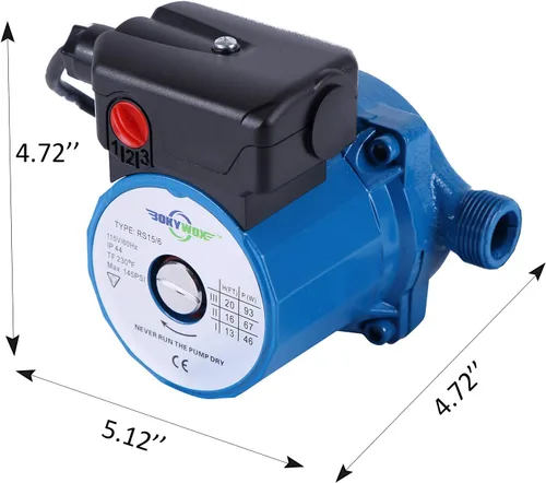 Miniatura 4 de Bomba de circulación de agua caliente doméstica de 110 V NPT 3/4 pulgadas, bomba recirculadora de agua caliente de 3 velocidades, bomba circuladora