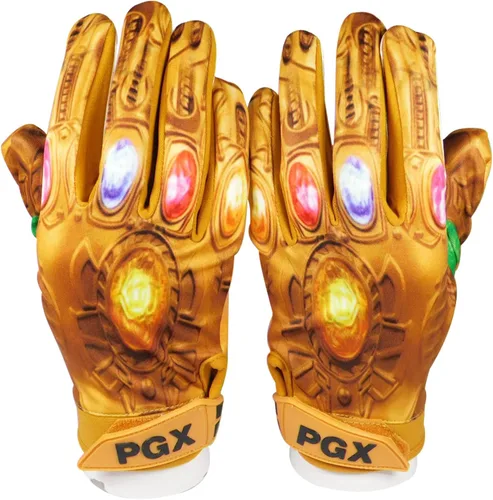 PGX Power Stones - Guantes de fútbol receptores de fútbol, cómodos, ligeros, súper agarre para adultos, flexibles