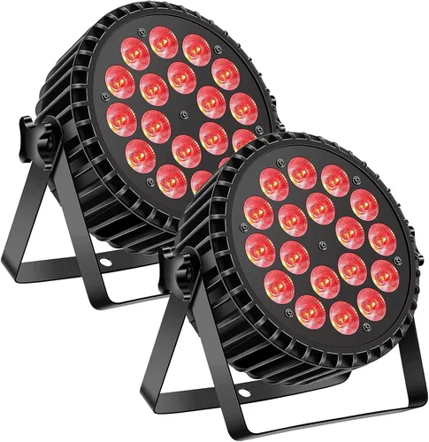 Miniatura 11 de U`King Luces de escenario, 18 x 18 W RGBW 4 en 1 LED DJ Par puede luz con efecto estroboscópico/lavado de escenario por DMX512 y iluminación