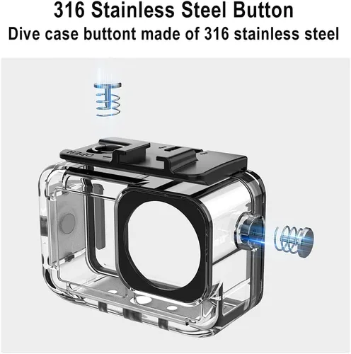 Miniatura 7 de Funda impermeable de tiro horizontal y vertical para DJI Osmo Action 3/Action 4/Action 5 Pro, carcasa protectora de buceo profundo de 147.6 ft/148