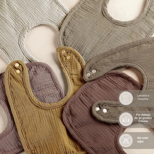 Miniatura 5 de Baberos de muselina para bebés para niños y niñas, baberos de algodón para babeo, baberos ajustables para recién nacidos para babeo y dentición 8