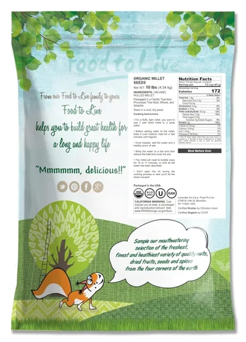 Miniatura 2 de Food to Live Mijo orgánico descascarillado, 10 libras – Semillas de grano entero, sin OMG, Kosher, crudo, a granel, producto de los Estados Unidos