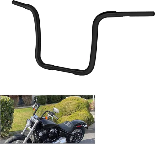 Miniatura 6 de TCT-MOTORPARTS - Manillar Ape personalizado de 1 1/4" con elevación de 14" para Harley Sportster Softail FLST FXST 1200 883 Custom Dyna Fatboy Cromo