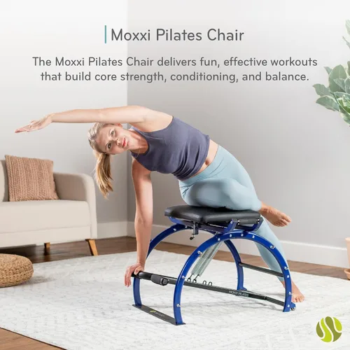 Miniatura 2 de Moxxi Silla de pilates, silla de ejercicio con bandas de resistencia, equipo de entrenamiento para gimnasio en casa, capacidad de peso de hasta 250