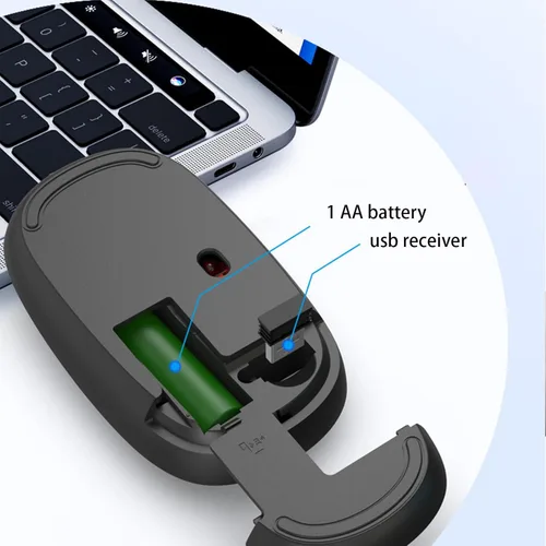 Miniatura 3 de Ratón inalámbrico silencioso 2.4G, ratón USB de dibujos animados delgados, ratones ópticos portátiles para laptop, laptop, PC, computadora, MacBook