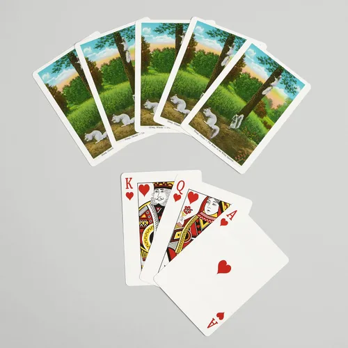Miniatura 7 de Olney, Illinois, vista del hogar de las ardillas blancas (52 cartas de juego, baraja de cartas de tamaño póquer con comodines)