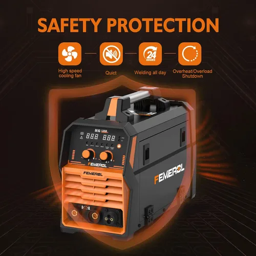 Miniatura 6 de FEMEROL Soldador MIG 110V 4 en 1 Máquina de Soldadura Multiproceso 135A Soldador MIG de Núcleo de Flujo Gas/Sin Gas/Lift TIG/Stick Con Inversor IGBT