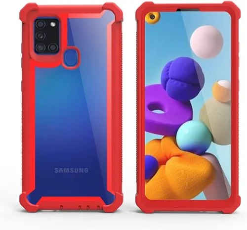 Asuwish Funda de teléfono para Samsung Galaxy A21S, resistente, a prueba de golpes, dura, a prueba de caídas, protección de cuerpo completo,