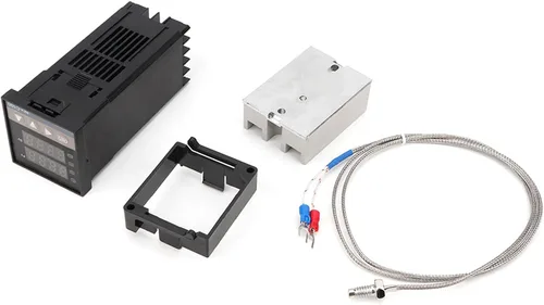 Miniatura 2 de REX-C100 Kit de controlador de temperatura PID digital con relé de estado sólido SSR 40DA y termopar tipo K para control de calefacción industrial