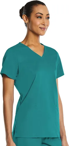 Miniatura 2 de V-Neck Scrub Top for Women 2 Pocket 4-Way Stretch for Medical Dental Spa EL9105